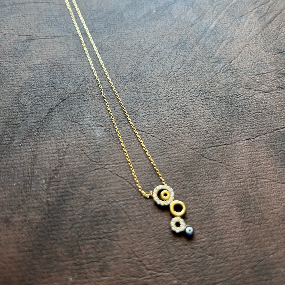 18k solid gold necklace with diamonds.